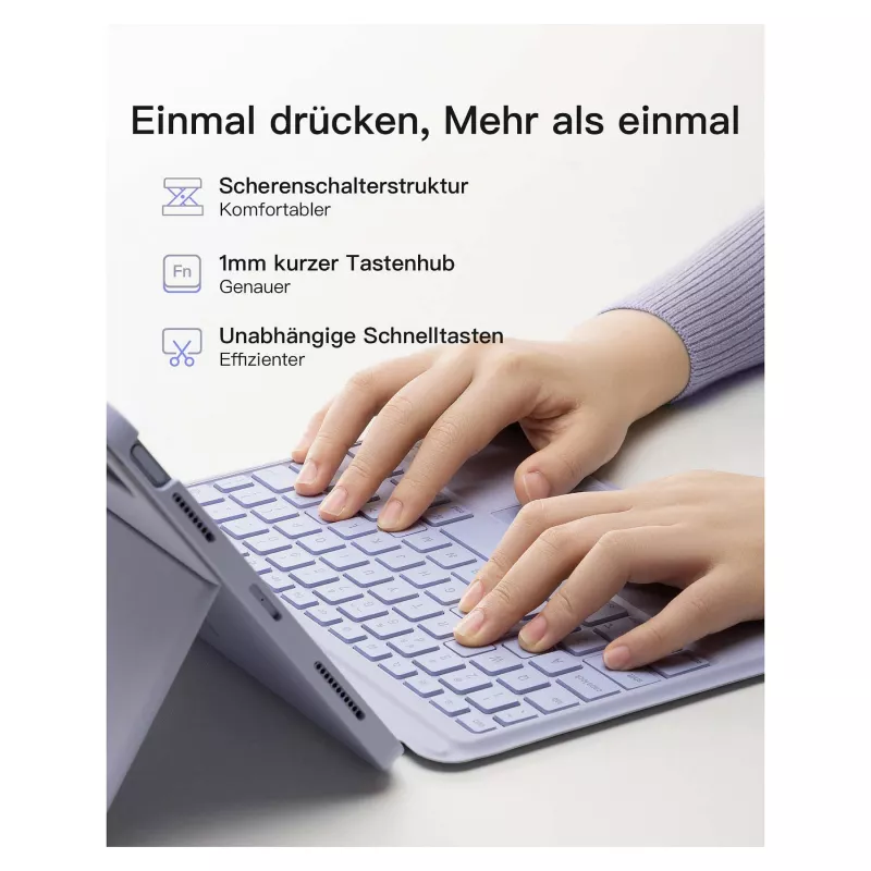 Tastiera inateck iPad 11 iPad Air 4ª/5ª gen. compatibile QWERTZ viola