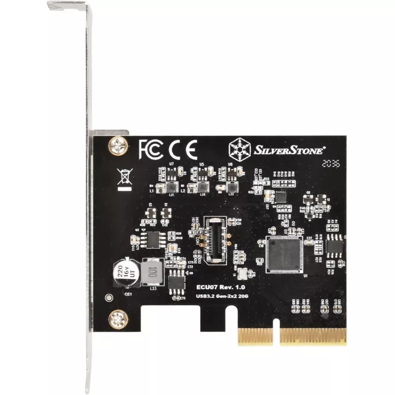 SilverStone SST-ECU07 scheda adattatore PCIe 3.0 x4 USB 3.2 Gen 2x2, 1x USB-C interna, low profile