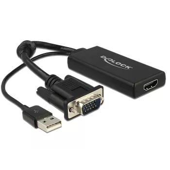 Cavo DeLOCK 0,25 m VGA+USB2.0-A/HDMI