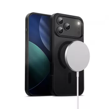 Crong Hybrid Frost MAG Cover Case con MagSafe per iPhone 17 Pro Max Frosted nero