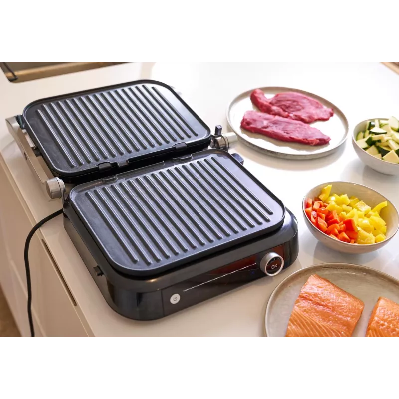 Piastra grill SEVINI Pro, KG 2395 (argento/nero, 1.800 Watt)