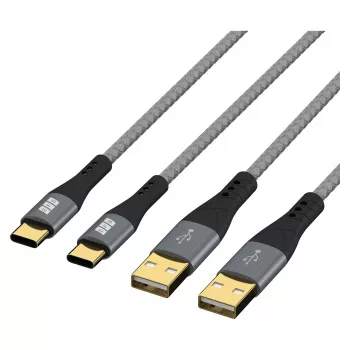 EFB Elektronik Set di cavi USB-A a USB-C 60W QC 3A 2x2m - Digitale/Dati (USB-AC-00007)