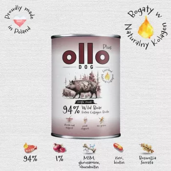 Ollo Plus Collagen cinghiale 400 g scatoletta per cani