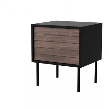 Comodino, 2 pz. CORTINA 45x40x51 nero/noce