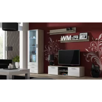 Cama supporto TV SOHO 140 rovere Sonoma/bianco lucido