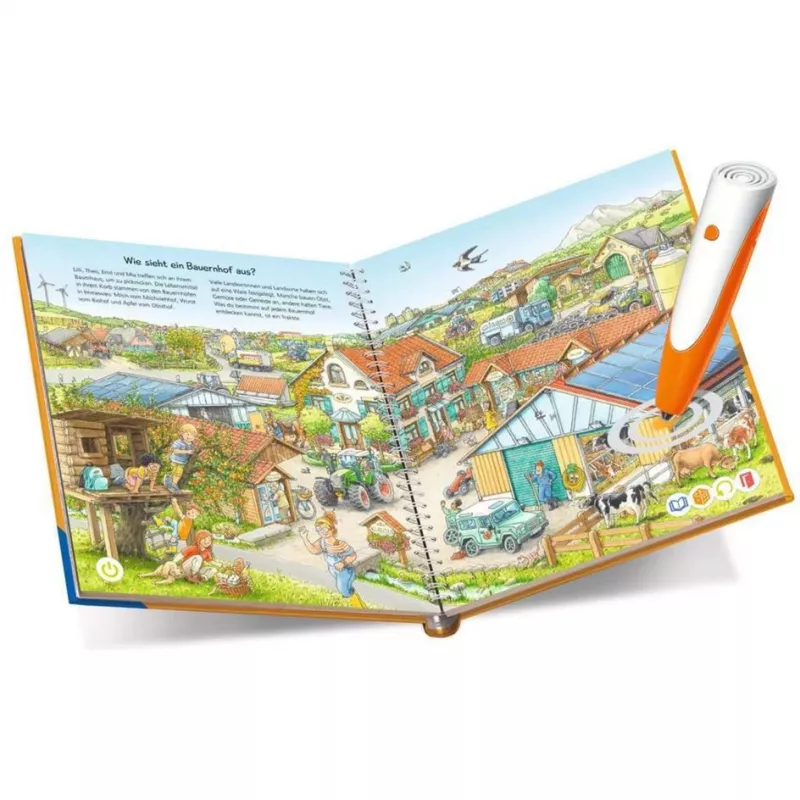 tiptoi Starter-Set: Warum? Wie? Wozu? Auf dem Bauernhof, libro didattico penna e libro illustrato