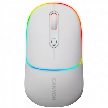 Canyon MW-22 CNS-CMSW22SW mouse – 2-in-1 Bluetooth/2,4 GHz – ottico – 800/1200/1600 DPI – 4 tasti – illuminazione RGB – ricaricabile – bianco neve