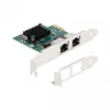 Scheda DeLOCK PCI Express x1 2 x RJ45 Gigabit LAN BCM grigio