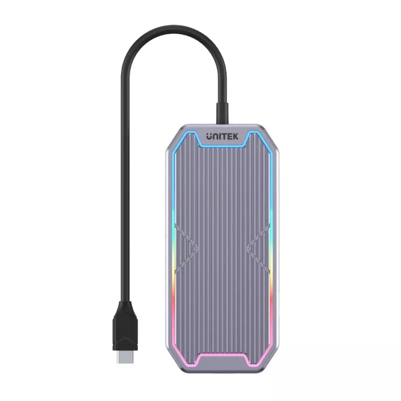 Unitek uHUB S7+ D1029A hub USB-C, USB 3.2 Gen 2 10 Gbps, HDMI 2.0, Gigabit RJ45, audio da 3,5 mm, 100 W, grigio