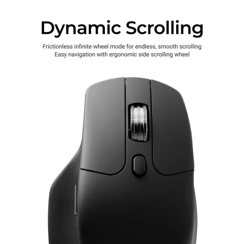 Mouse Keychron M6 per destrorsi universale — ottico, RF wireless + Bluetooth + USB-C, 30000 DPI, nero