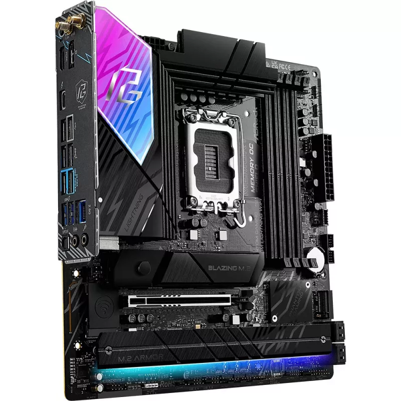 Scheda madre ASRock B860M Lightning WiFi — Intel B860, LGA1851, microATX, DDR5, 4 DIMM, Wi‑Fi 6E, 2.5Gb LAN, Thunderbolt 4