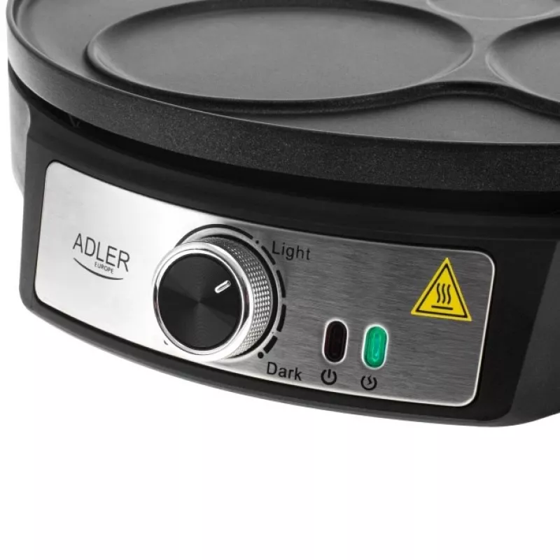 Adler AD 3093 Crepiera elettrica double-face 2 in 1, 1600 W, nero
