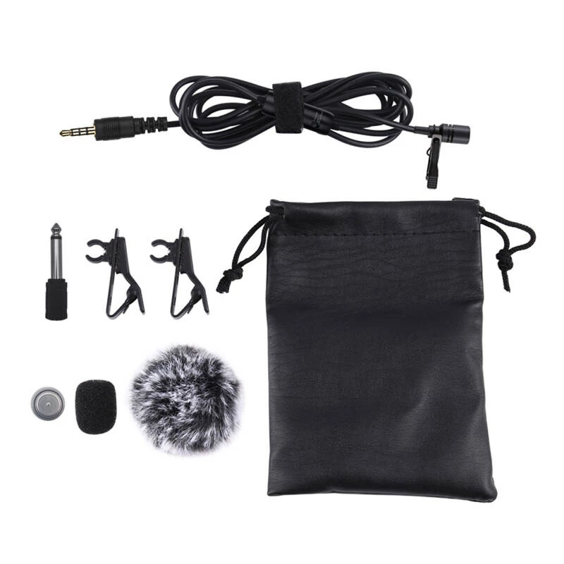 Microfono con clip PULUZ jack 3,5mm 6m