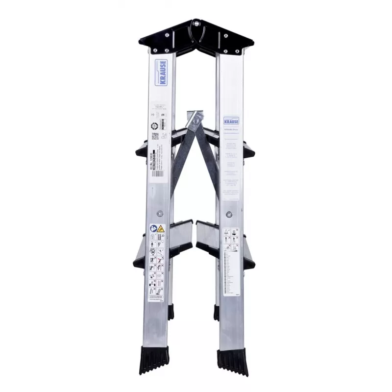 Scaletta Krause 126030 — alluminio 3 gradini, altezza massima 65 cm, 6,1 kg, larghezza 500 mm