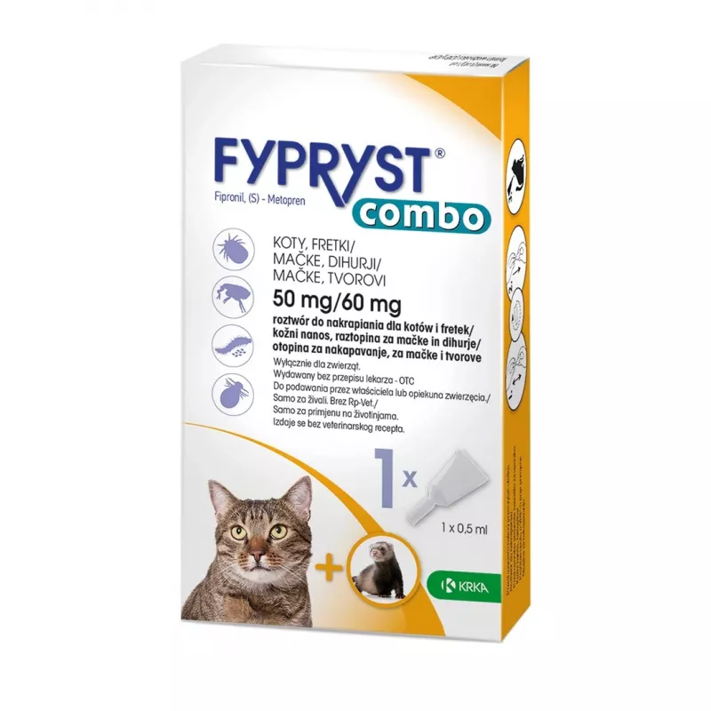 FYPRYST Combo 50/60mg - gocce contro pulci e zecche per gatti – 1x0,5ml