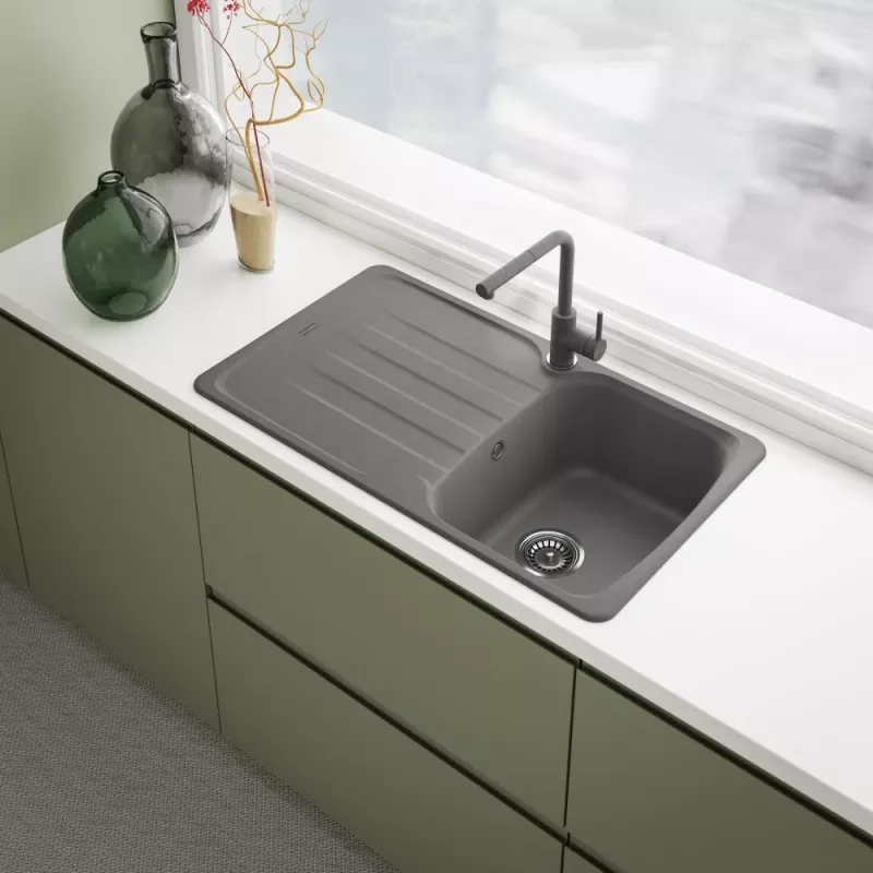 Rubinetto Lina L ugello estraibile HP grigio pietra