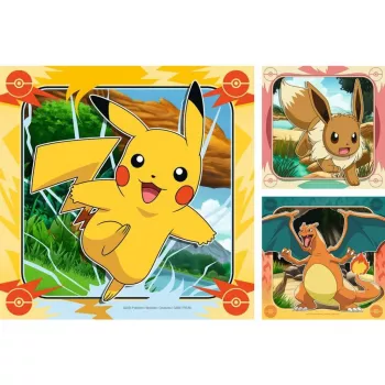 Puzzle Ravensburger Pikachu, Glurak e Evoli — 147 pezzi, dai 5 anni, 210 × ? mm