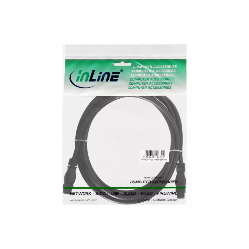 Cavo FireWire 800 InLine 39902 1,8 m connettore maschio/connettore maschio nero