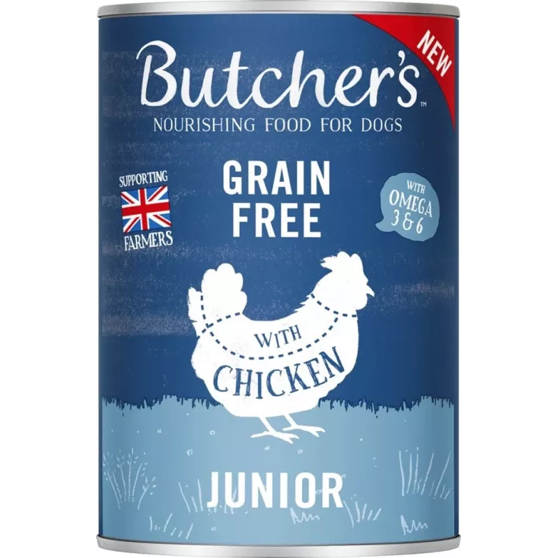 BUTCHER'S Original Junior Mega-Pack-Mix – cibo umido per cani – 6 x 400 g
