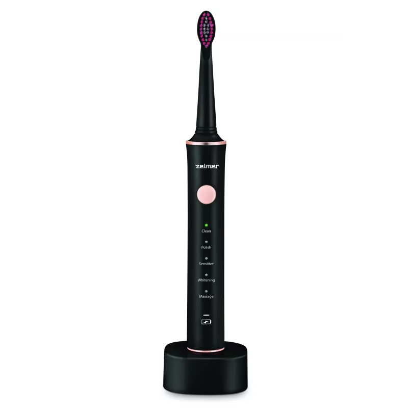 Spazzolino da denti elettrico ZELMER ZTB2010K nero, ricaricabile, design compatto