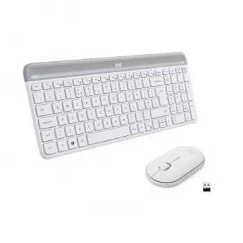 Logitech Slim Wireless Combo MK470 - set tastiera e mouse - wireless - 2,4 GHz - spagnolo - off-white (920-009199)