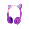 Cuffie wireless Bluetooth 5.0 LED per bambini orecchie viola