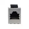 Giunto inline Keystone Cat6 schermato set da 8, EQUIP — formato piatto, RJ-45, 17×35,5×24,4 mm, argento
