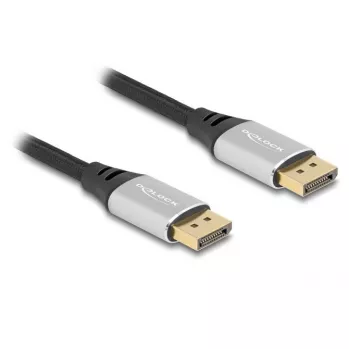 Cavo DisplayPort DeLOCK 16K 60 Hz 1 m argento metallo