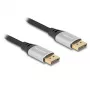 Cavo DisplayPort DeLOCK 16K 60 Hz 1 m argento metallo