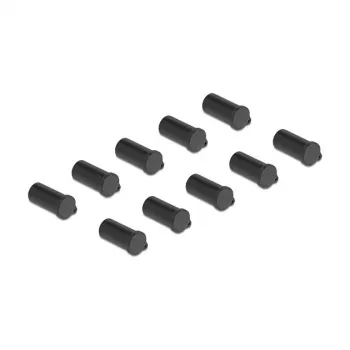 Copertura di protezione per prese DeLOCK 64244 nero 10 pezzi elastomeri termoplastici