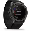 Orologio sportivo Garmin Enduro 2 Sapphire Solar 35 mm, schermo tattile MIP 1,4" 280 x 280, 32 GB, GPS, Wi-Fi, cassa in titanio DLC Carbon Grey, cinturino nero