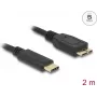 Cavo USB DeLOCK USB 3.2 Gen 1 2m USB C Micro-USB B nero