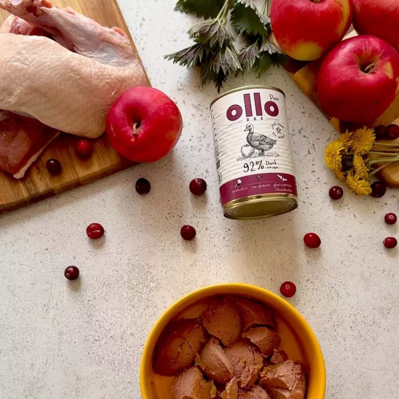 OLLO Pure Duck con mela - cibo umido per cani - 400 g