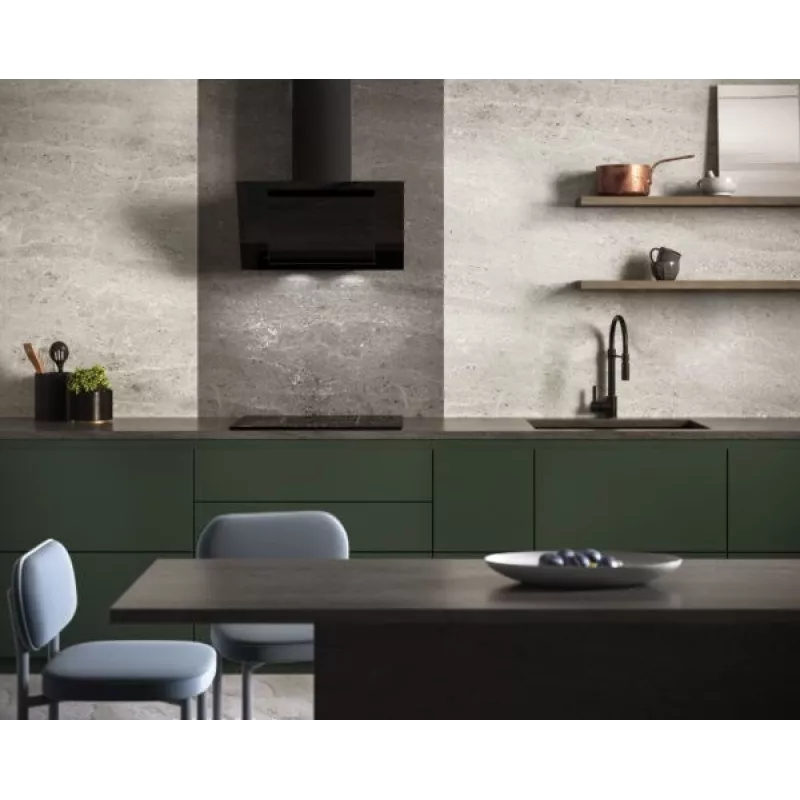 Cappa a parete verticale Eco Duo vetro nero