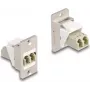DeLOCK modulo Keystone per montaggio su pannello, fibra ottica LC duplex connettore femmina-connettore femmina, conico, beige argento bianco