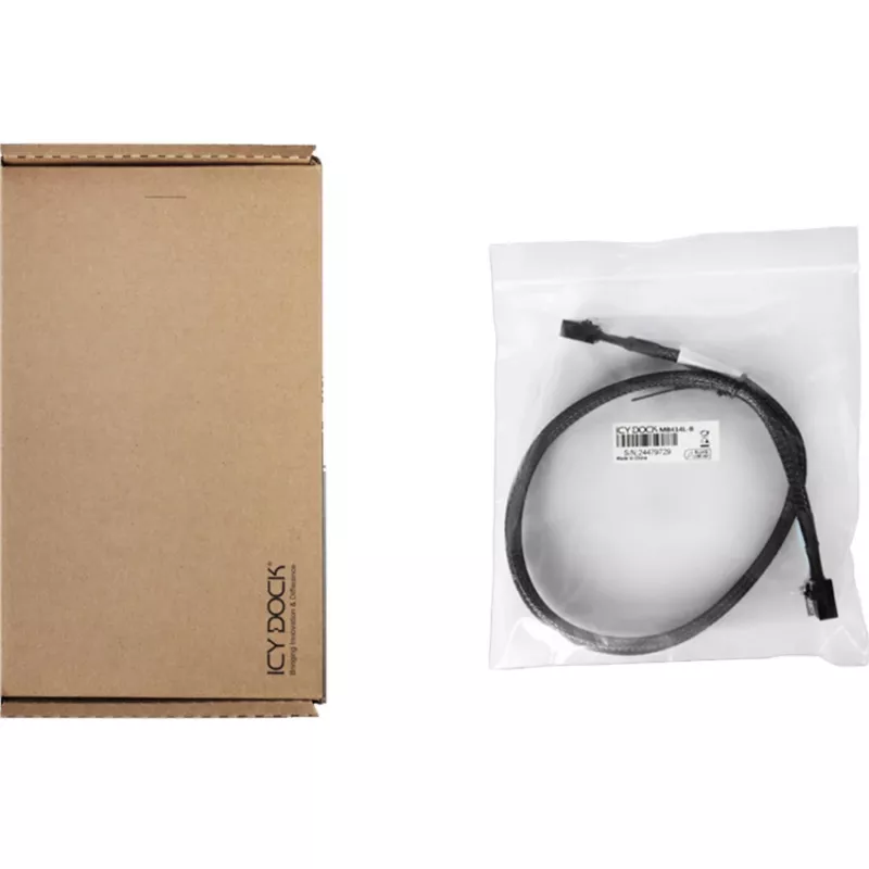ICY DOCK MB414L-B cavo MCIO 4i SFF-TA-1016 a MCIO 4i SFF-TA-1016, 0,5 m
