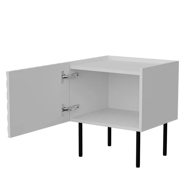 Comodino Cama LUCCA comodino 2 pz. 47x40x52 cm bianco MDF/truciolare