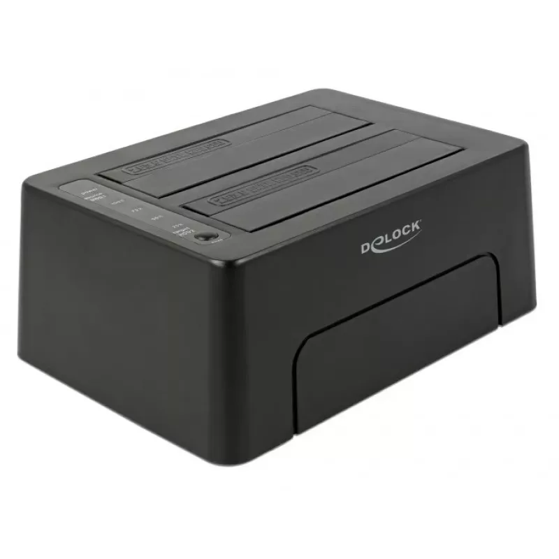 DeLOCK - docking station per HDD vani: 2 - SATA 6Gb/s - 6 Gbit/s - USB 3,1 (Gen 2) - nero (63957)