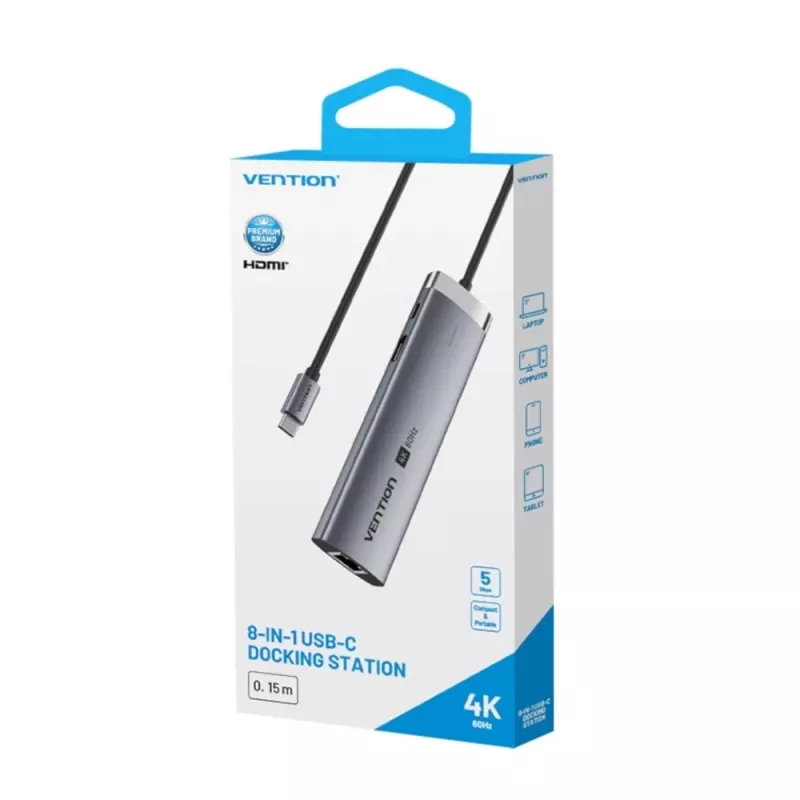 Vention Docking station USB-C 8-in-1 4K 60Hz 100W