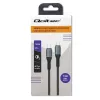 Qoltec 52358 cavo da USB-C a USB-C, USB 2.0, 480 Mbps, 100 W PD, QC 3.0, treccia in nylon, 1,5 m, nero