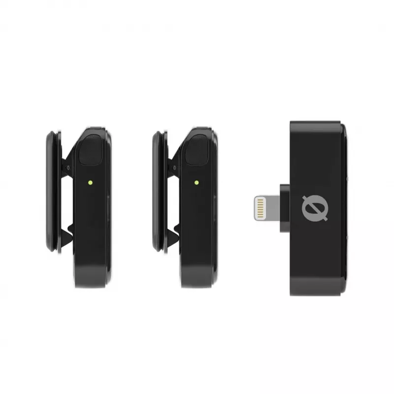 Sistema di microfoni wireless Rode Wireless Micro Lightning — omnidirezionale, 48 kHz, 24 bit, portata 100 m, batteria 7 h
