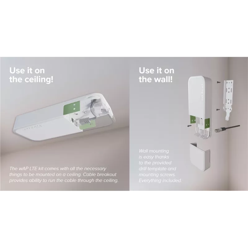 Wireless Access Point MikroTik wAP LTE kit 2024 — 2,4 GHz, 300 Mbps, IP54, PoE, slot SIM