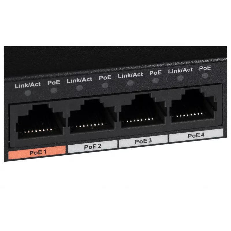 Dahua Technology PFS3006-4ET-60 switch unmanaged L2 Fast Ethernet (10/100) Power over Ethernet (PoE) nero