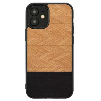 Custodia protettiva Man and Wood per iPhone 12 mini Herringbone nero