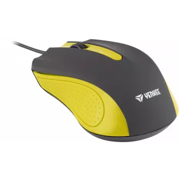Mouse USB con cavo, 3 tasti, superficie gommata
