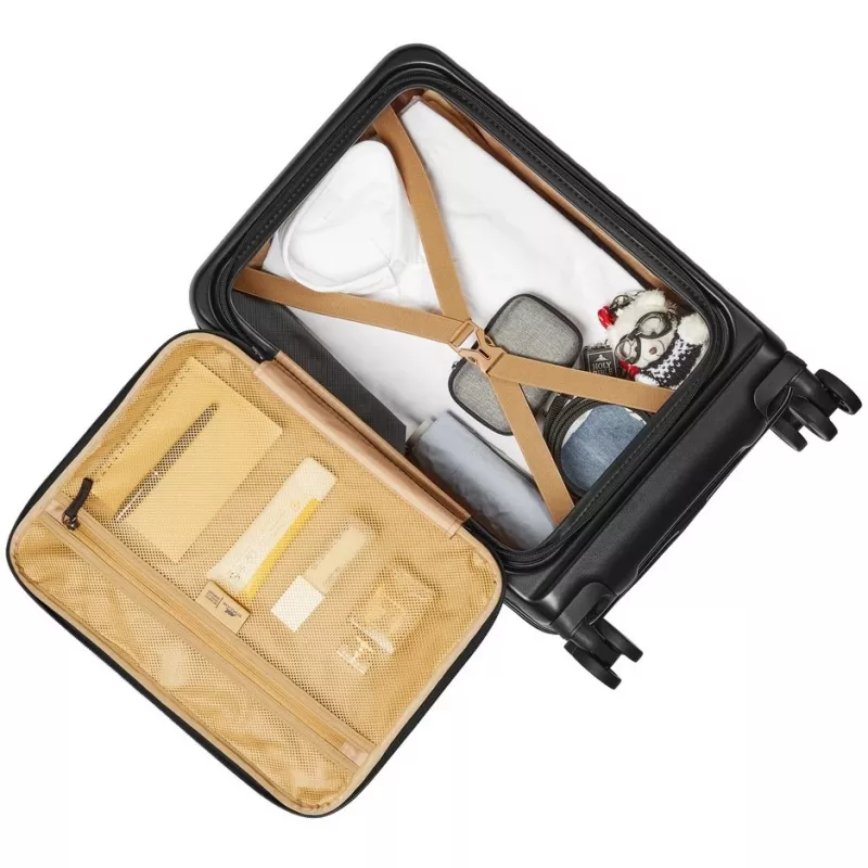 Trolley da cabina Rivacase 8180 Clark ECO – bagaglio a mano, guscio rigido, nero