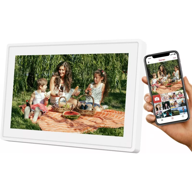 Cornice digitale SENCOR SDF1092W 10,1 inch touchscreen IPS, 1280×800, Wi‑Fi, 4,6 GB interni, MicroSD, app Frameo