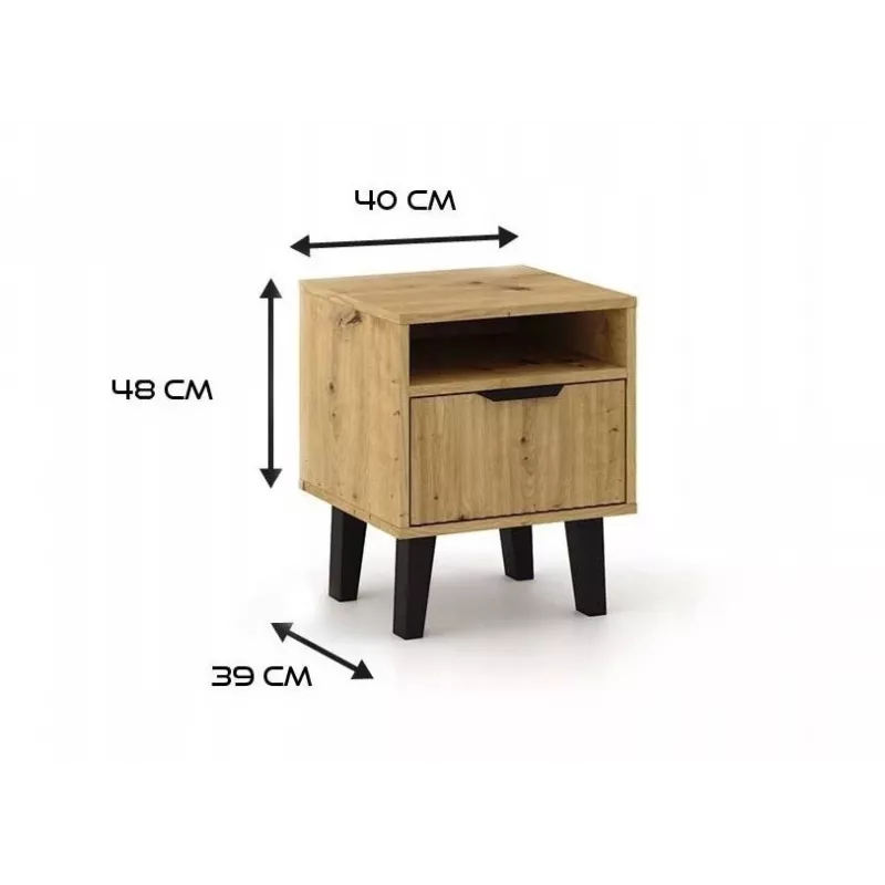 SCANDI 1S slim rovere ARTISAN comodino
