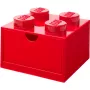 Cassetto da scrivania LEGO 4, scatola contenitore rossa, con stud