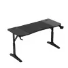 Scrivania da gaming huzaro Hero 3.6 — rettangolare 1400×600 mm, regolabile in altezza 560–790 mm, nero, gambe a H, piano da 15 mm